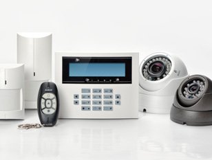 Alarm keypad, sensors and dome cameras